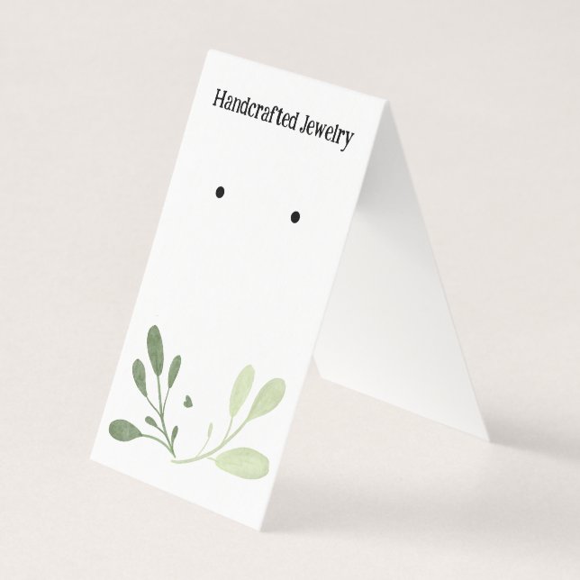 Botanical Motif Vertical Fold-Over Earring Card (Front)