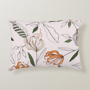 Botanical motifs, isolated, flower seamless. accent pillow
