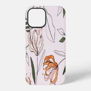 Botanical motifs, isolated, flower seamless. iPhone 12 case
