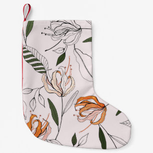 Botanical motifs, isolated, flower seamless. small christmas stocking