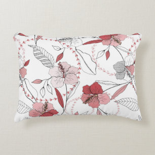 Botanical motifs. Isolated seamless flower pattern Accent Pillow