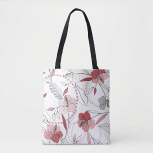 Botanical motifs. Isolated seamless flower pattern Tote Bag