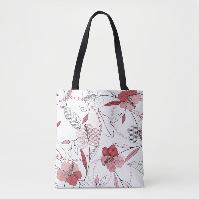 Botanical motifs. Isolated seamless flower pattern Tote Bag (Front)