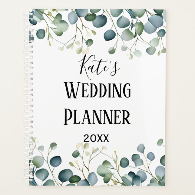 botanical my Wedding planner eucalyptus organizer  (Front)