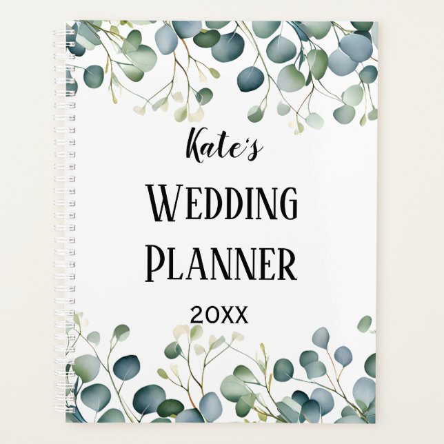 botanical my Wedding planner eucalyptus organizer  (Front)