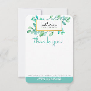 BOTANICAL NATURE modern watercolor painted leaves Note Card