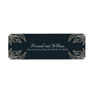 Botanical Navy Blue Mariage RSPV Adresse de retour