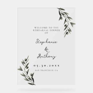 Botanical Olive Branch Italian Rehearsal Dinner