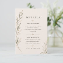 Botanical Olive Branch Wedding Enclosure Card