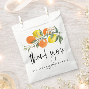 Botanical Orange and Lemon Birthday Thank You Favour Bag