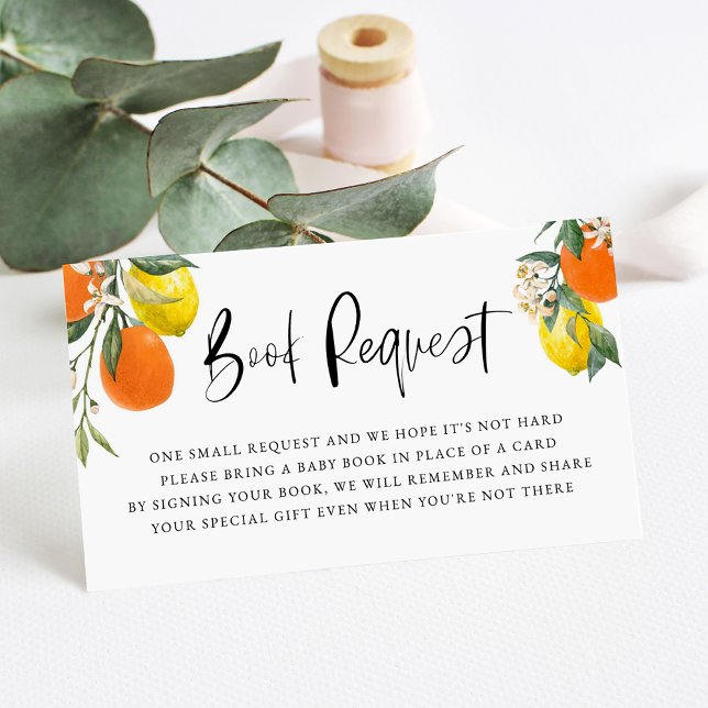 Botanical Orange and Lemon Garland Book Request Enclosure Card (Creator Uploaded)