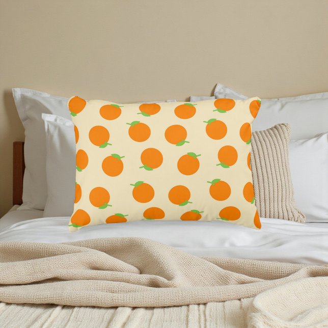 Botanical Orange Citrus Fruit Pattern Accent Pillow (Botanical Orange Citrus Fruit Pattern Accent Pillow)