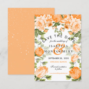 Botanical Orange Floral -Save the Date Invitation
