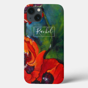 Botanical Orange Poppies Art iPhone 13 Case
