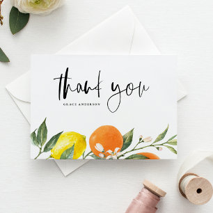 Botanical Oranges and Lemons Graduation Thank You Postcard