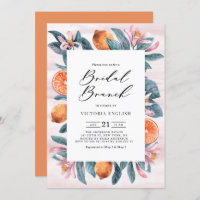 Botanical Oranges and Pink Blossoms Bridal Brunch