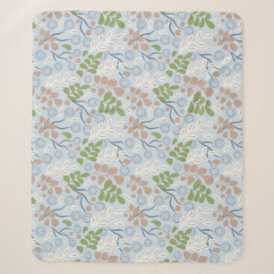 Botanical organic shapes sherpa blanket