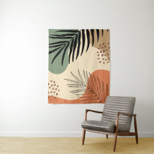 Botanical organic shapes tapestry