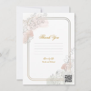 Botanical Outline Sage Blush Floral Wedding Sign Invitation