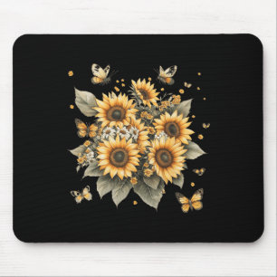 Botanical Painting Of Sunflower Bouquet Mouse Pad