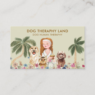 Botanical Palm Boho DOG HUMAN THERAPHY Business Card