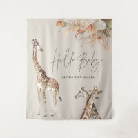 Botanical pampas grass modern giraffe safari chic