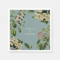 BOTANICAL-PAPER NAPKIN-DUCK EGG BLUE