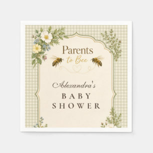 Botanical Parents To Bee Baby Shower Napkin