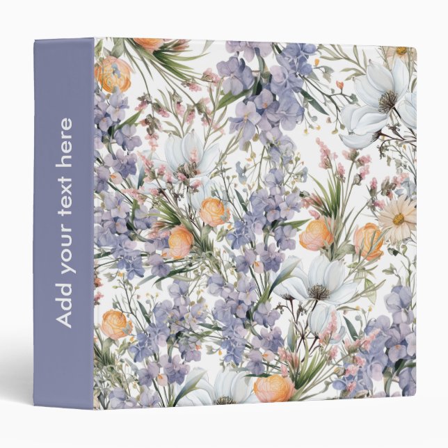 Botanical pastel colours wildflower summer floral binder (Front/Spine)