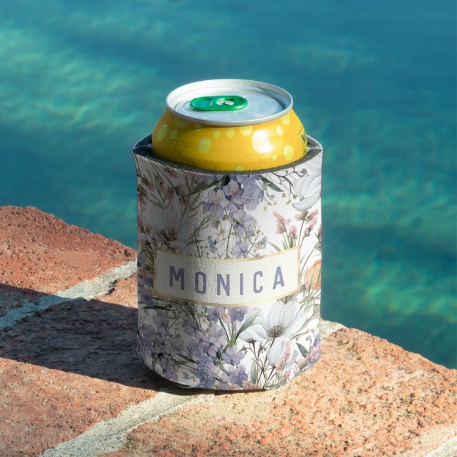 Botanical pastel colours wildflower summer floral can cooler (In Situ Pool)