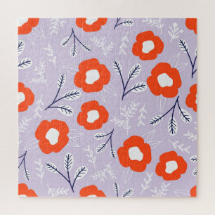 Botanical Pastel Pink: Floral Pattern Jigsaw Puzzle