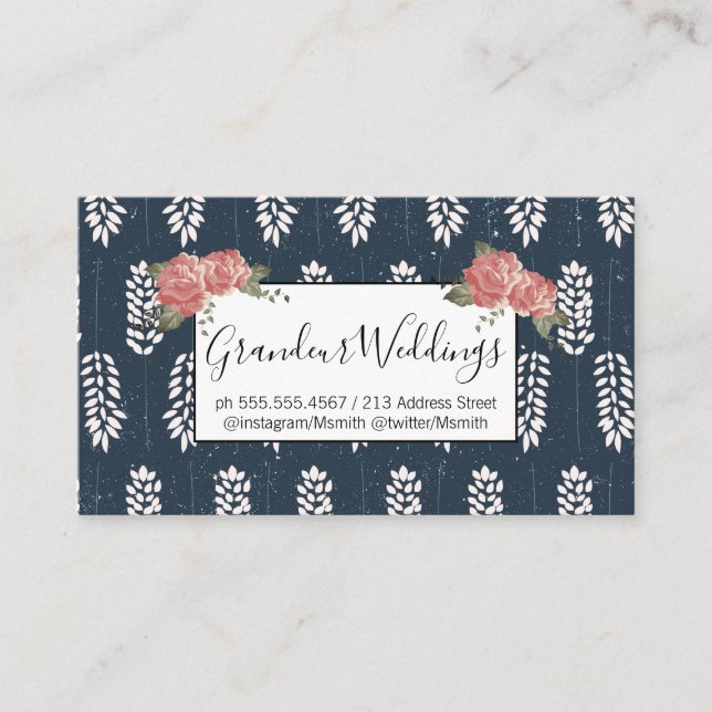 Botanical Pattern Business Card (Front)