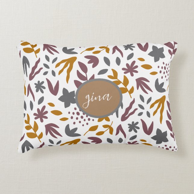 Botanical Pattern Customize Accent Pillow (Front)