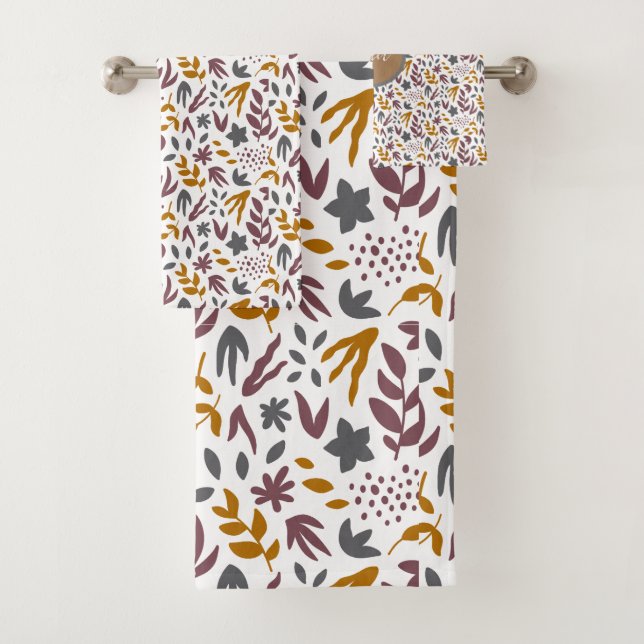 Botanical Pattern Customize Bath Towel Set (Insitu)