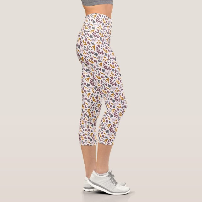 Botanical Pattern Customize Capri Leggings (Right)