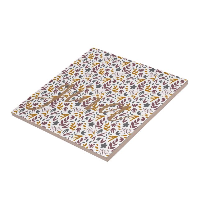 Botanical Pattern Customize Tile (Side)