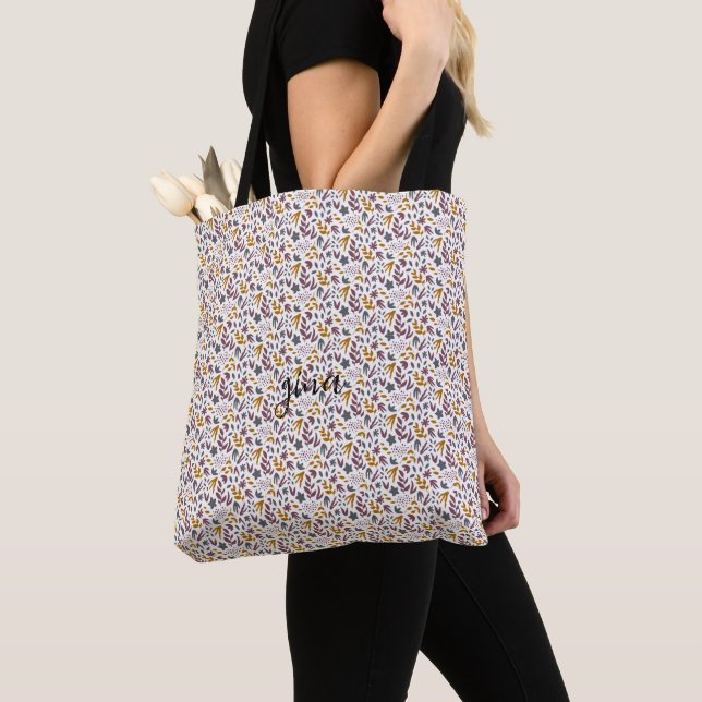 Botanical Pattern Customize Tote Bag (Close Up)