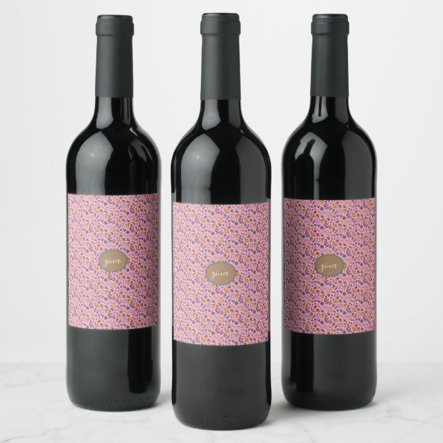 Botanical Pattern Customize Wine Label (Bottles)