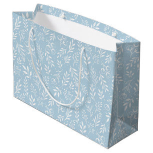 Botanical Pattern Light Blue - Large Gift Bag