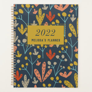 Botanical Pattern Modern Personalized Year 2022 Planner