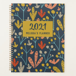 Botanical Pattern Modern Personalized Year Planner