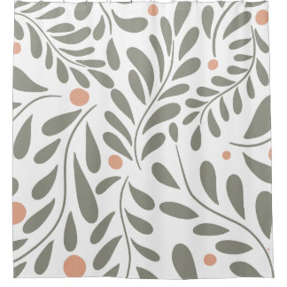 Botanical Pattern Sage green leaves