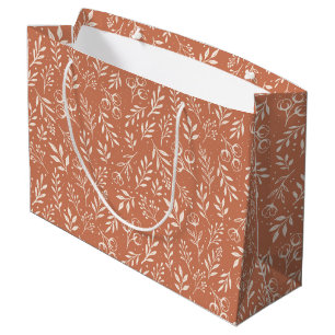 Botanical Pattern Terracotta - Large Gift Bag