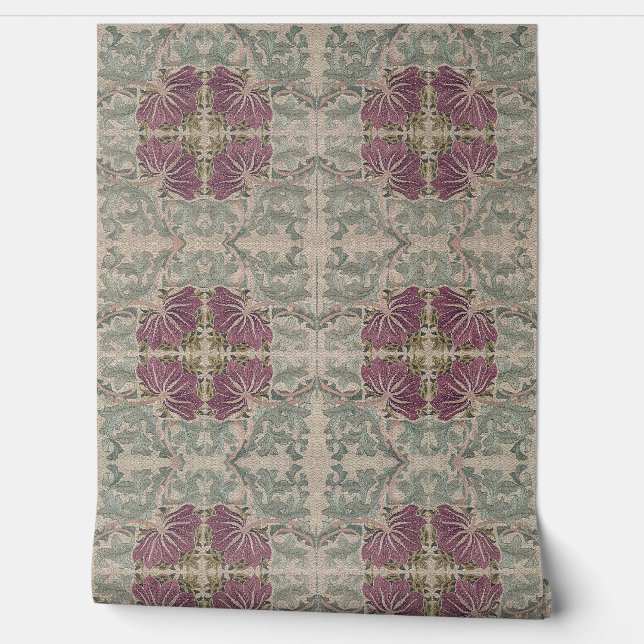 Botanical Pattern - William Morris Wallpaper (Unrolling)