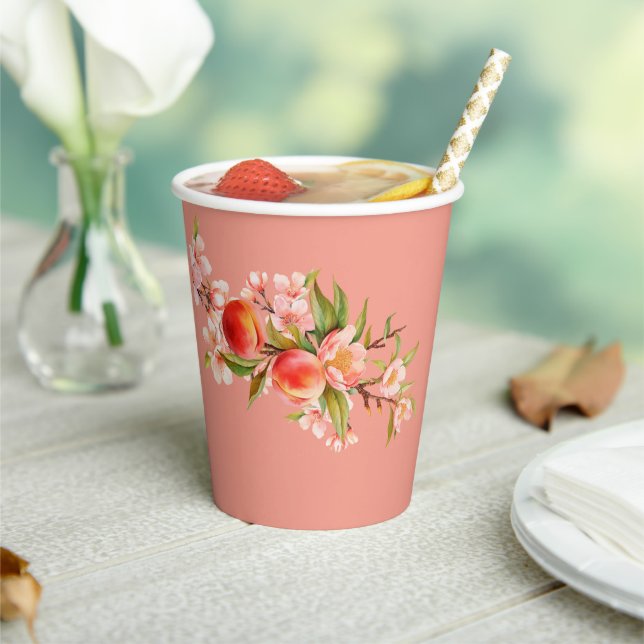 Botanical Peach Party  Paper Cups (Insitu)