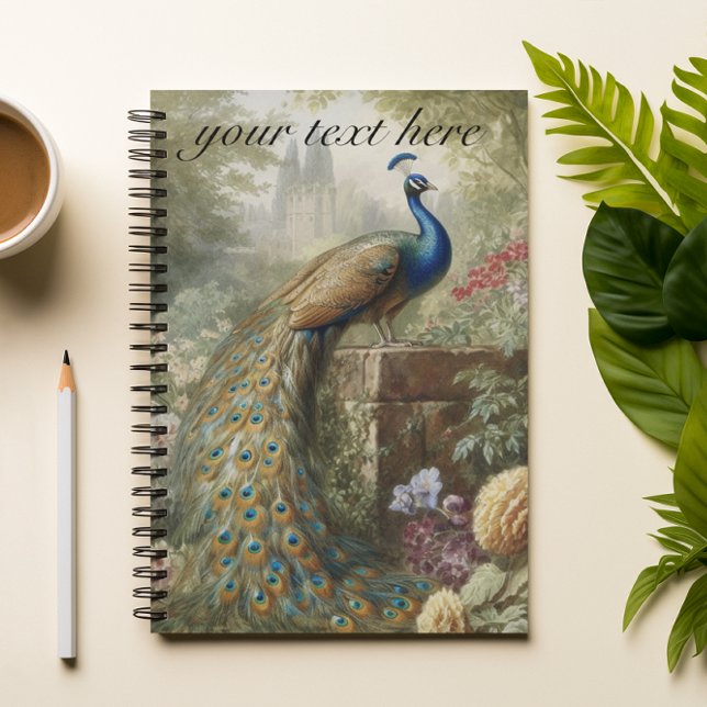 Botanical: peacock customizable notebook (Creator Uploaded)