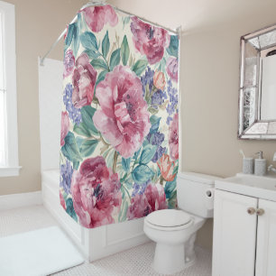 Botanical Peony Watercolor Lavender Blooms Floral