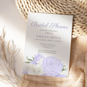 Botanical Periwinkle Watercolor Bridal Shower Invitation
