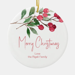 Botanical Personalized Christmas Ornaments