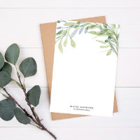 Botanical Personalized Monogram Stationery Paper